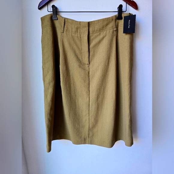 Massimo Dutti Elegant Safari Khaki Green Straight Skirt, Size XL - Picture 1 of 9